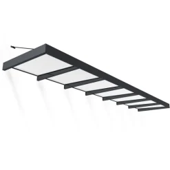 Canopia Sophia XL Pensilina Da Esterno 660X140 cm - Struttura Grigia Pannelli Opal Bianco