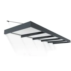 Canopia Sophia XL Pensilina Da Esterno 470X140 cm - Struttura Grigia Pannelli Opal Bianco