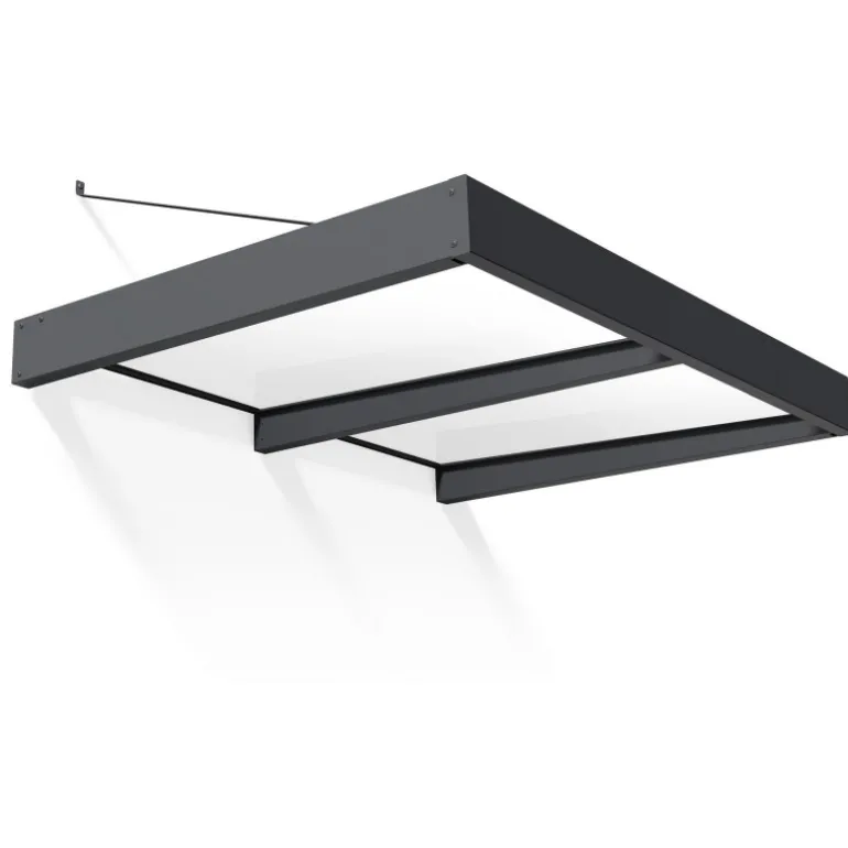 Canopia Sophia XL Pensilina Da Esterno 190X140 cm - Struttura Grigia Pannelli Opal Bianco