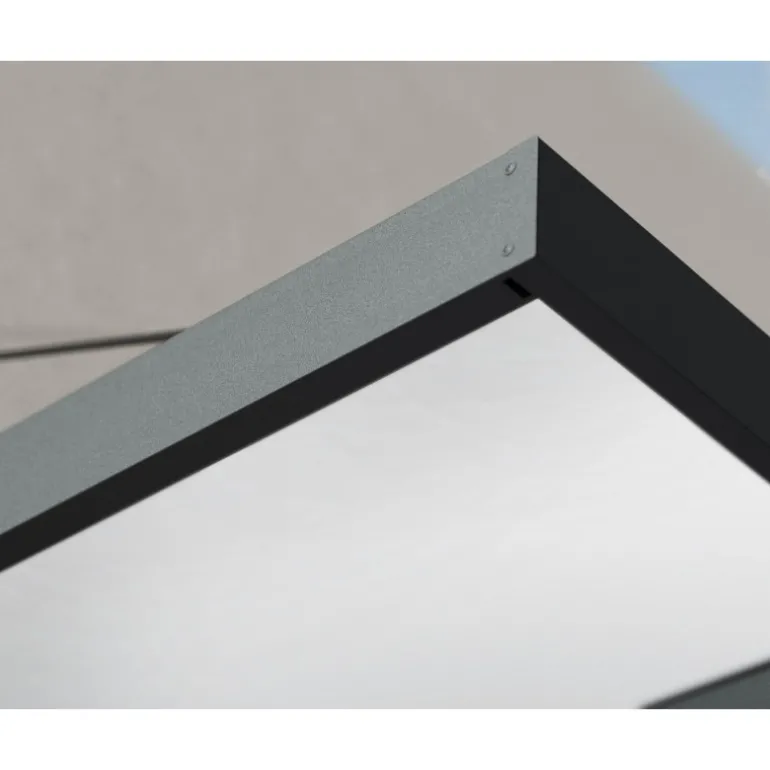 Canopia Sophia XL Pensilina Da Esterno 190X140 cm - Struttura Grigia Pannelli Opal Bianco