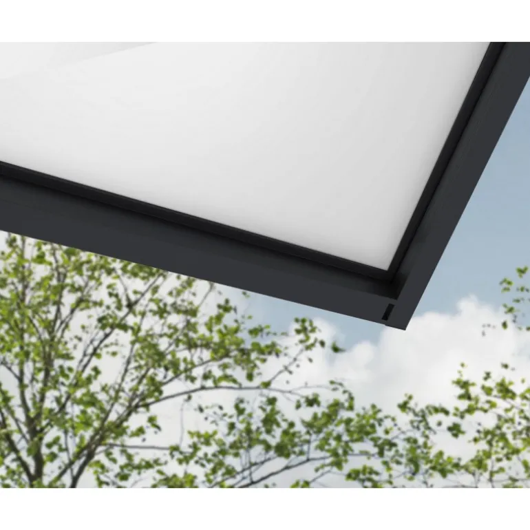 Canopia Sophia XL Pensilina Da Esterno 190X140 cm - Struttura Grigia Pannelli Opal Bianco