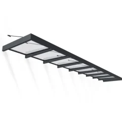 Canopia Sophia XL Pensilina Da Esterno 845X140X67 cm - Struttura Grigia Pannello Trasparente