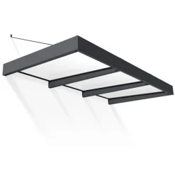 Canopia Sophia XL Pensilina Da Esterno 290X140 cm - Struttura Grigia Pannelli Opal Bianco