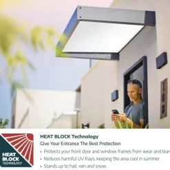 Canopia Sophia XL Pensilina Da Esterno 290X140 cm - Struttura Grigia Pannelli Opal Bianco