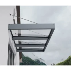 Canopia Sophia XL Pensilina Da Esterno 286X140X67 cm - Struttura Grigia Pannello Trasparente