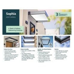 Canopia Sophia XL Pensilina Da Esterno 380X140 cm - Struttura Grigia Pannelli Opal Bianco