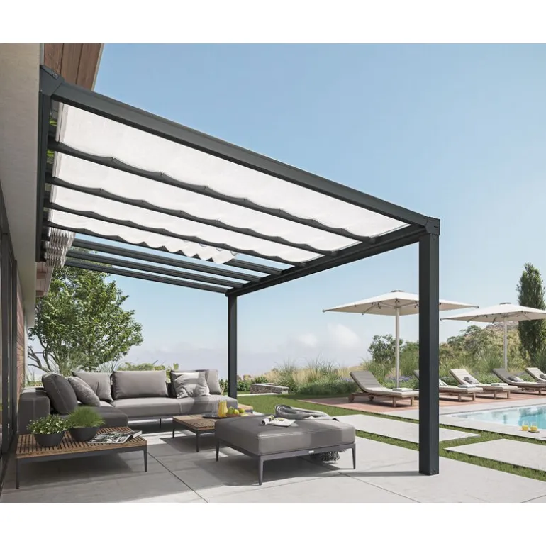 Canopia Stockholm Pergola Addossata in Alluminio di Premium 3.4X5.2 m Trasparente