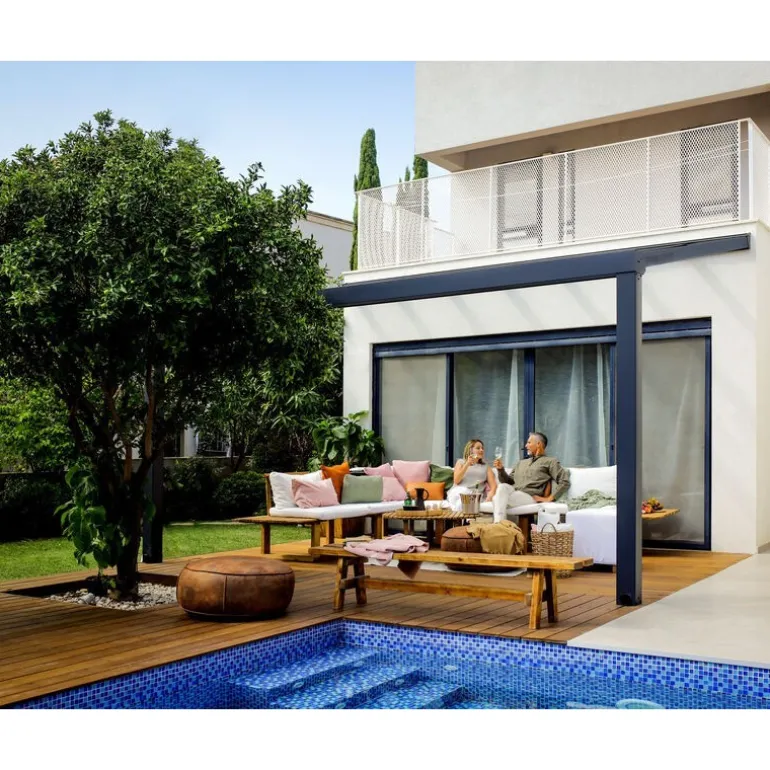 Canopia Stockholm Pergola Addossata in Alluminio di Premium 3.4X5.2 m Trasparente