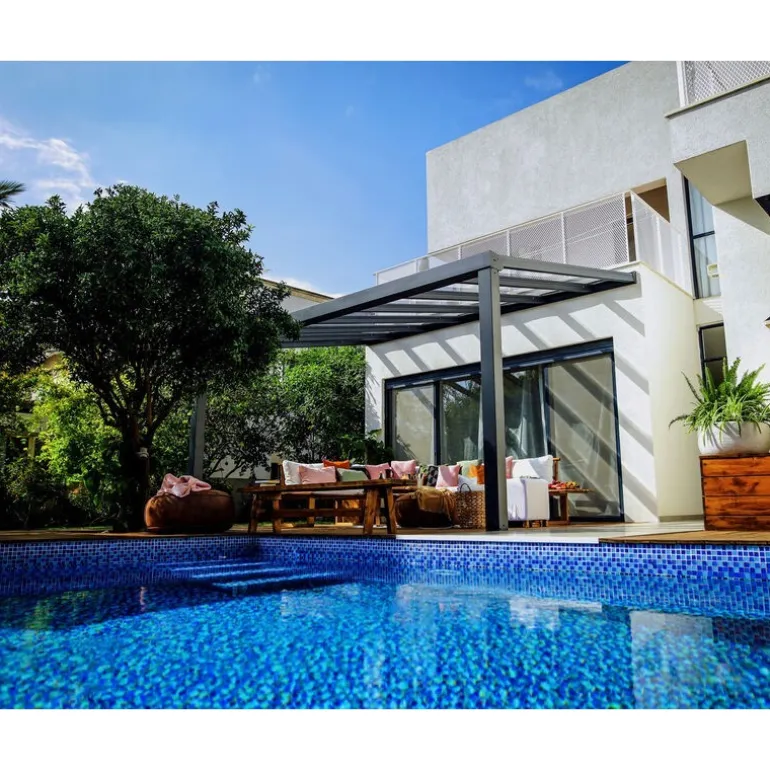 Canopia Stockholm Pergola Addossata in Alluminio di Premium 3.4X5.2 m Trasparente