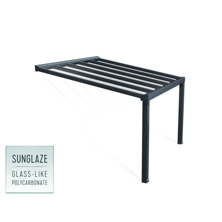 Canopia Stockholm Pergola Addossata in Alluminio di Premium 3.4X3.7 m Trasparente
