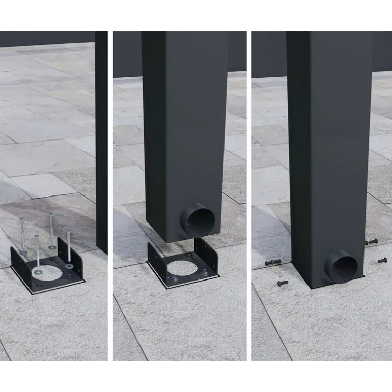 Canopia Stockholm Pergola Addossata in Alluminio di Premium 3.4X3.7 m Trasparente