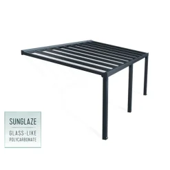 Canopia Stockholm Pergola Addossata in Alluminio di Premium 3.4X6.6 m Trasparente