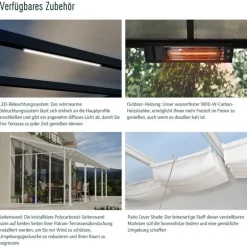 Canopia Stockholm Pergola Addossata in Alluminio di Premium 3.4X6.6 m Trasparente