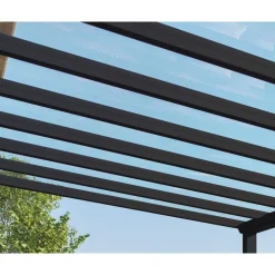 Canopia Stockholm Pergola Addossata in Alluminio di Premium 3.4X8 m Trasparente