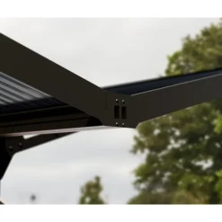 Canopia Sydney Carport Doppio Tetto a V in Alluminio 6 X 6 m Nero