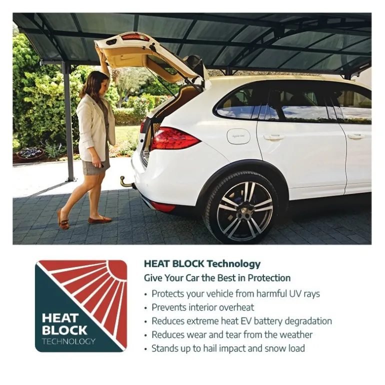 Canopia Sydney Carport in Alluminio 3 X 6 m Nero