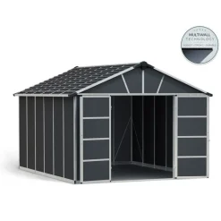 Canopia Yukon Casetta Da Giardino in Policarbonato 395X332X252 cm Grigio Pavimento Incluso
