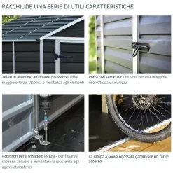 Canopia Yukon Casetta Da Giardino in Policarbonato 395X332X252 cm Grigio