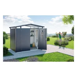 Casetta da Giardino in Metallo PANORAMA 2 con Porta a Due Battenti Biohort
