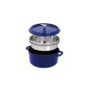 Cocotte con Cestello 26 cm Blu Scura in Ghisa