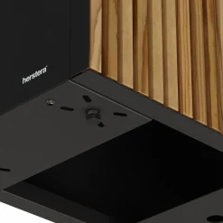 Fioriera Alta Herstera DECO PLANTER DIVIDER 25 in Metallo colore Nero e Legno 100x25x80 cm