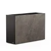 Fioriera Alta Herstera DECO PLANTER DIVIDER 40 in Metallo colore Nero e Pannello Effetto Marmo 120x40x80 cm