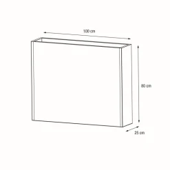 Fioriera Alta Herstera PLANTER DIVIDER 25 in Metallo colore Antracite 100x25x80 cm