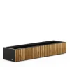 Fioriera Bassa Herstera PLANTER WOOD XIC 150 in Metallo colore Antracite 150x40x25cm