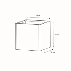 Fioriera Cubo Herstera PLANTER CUBE 70 in Metallo colore Antracite 70x70x70 cm