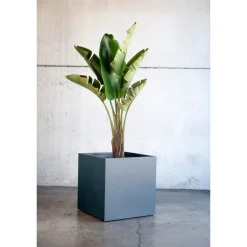Fioriera Cubo Herstera PLANTER CUBE 80 in Metallo colore Antracite 80x80x80 cm