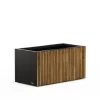 Fioriera Herstera DECO PLANTER in Metallo colore Nero e Legno 100x50x50 cm