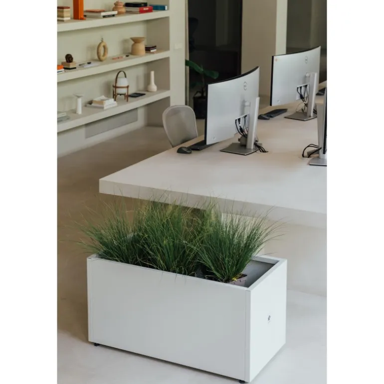 Fioriera Herstera PLANTER 50 in Metallo colore Bianco 100x50x50cm