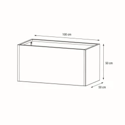 Fioriera Herstera PLANTER 50 in Metallo colore Bianco 100x50x50cm