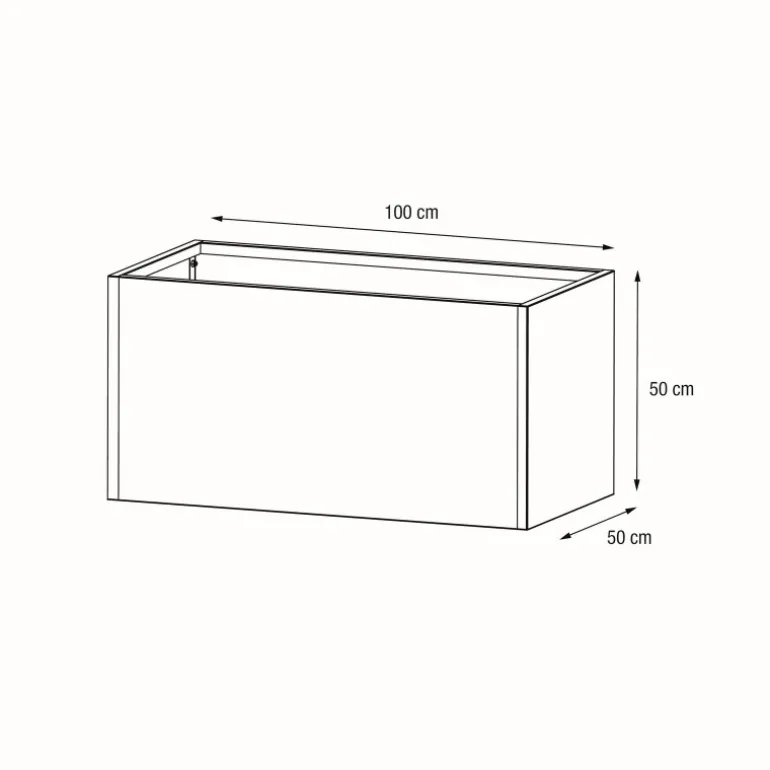 Fioriera Herstera PLANTER 50 in Metallo colore Bianco 100x50x50cm