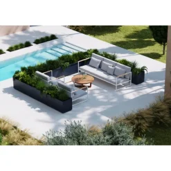 Fioriera Herstera PLANTER 50 in Metallo colore Antracite 100x50x50cm