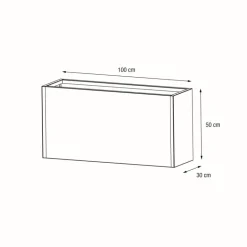 Fioriera Herstera PLANTER 30 in Metallo colore Antracite 100x30x50 cm