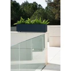 Fioriera Herstera PLANTER BALCONY in Metallo colore Antracite 100x25x25 cm