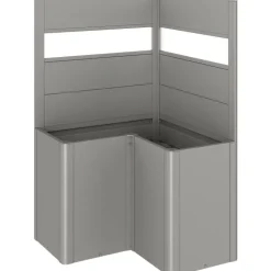 Frangivista con Elemento Vetro per Aiuola Rialzata a L in Metallo Biohort