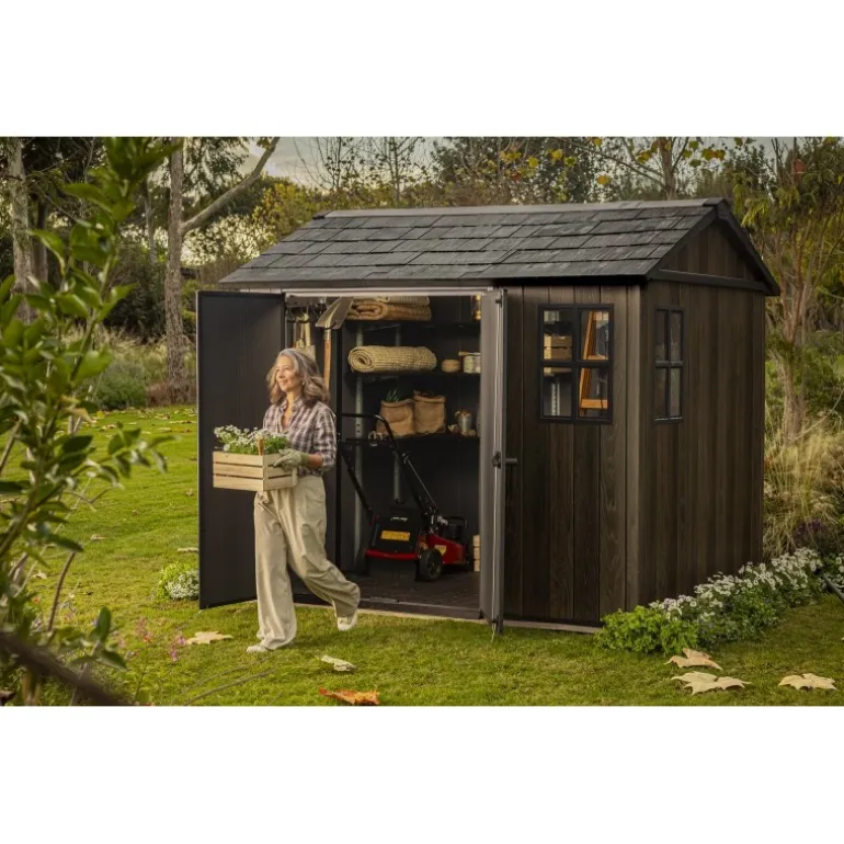 Keter Casetta da Giardino in Resina SIGNATURE APEX 975 NOCE - Doppia scelta di montaggio