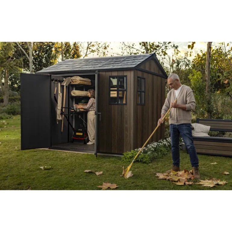 Keter Casetta da Giardino in Resina SIGNATURE APEX 975 NOCE - Doppia scelta di montaggio