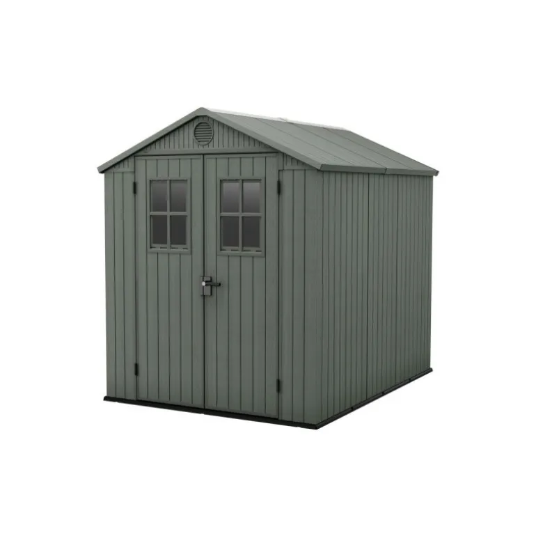 Keter Casetta da Giardino in Resina DARWIN 6x8 Green con Finestre Frontali