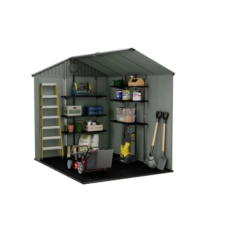 Keter Casetta da Giardino in Resina DARWIN 6x8 Green con Finestre Frontali