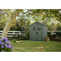 Keter Casetta da Giardino in Resina DARWIN 6x4 Green con Finestre Frontali