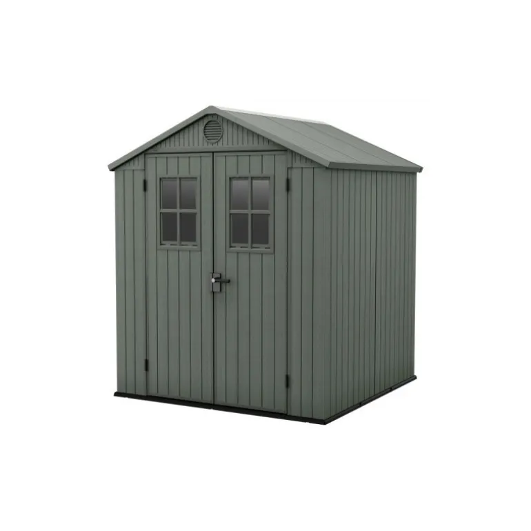 Keter Casetta da Giardino in Resina DARWIN 6x6 Green con Finestre Frontali