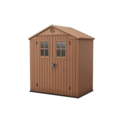 Keter Casetta da Giardino in Resina DARWIN 6x4 Wood con Finestre Frontali