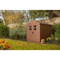 Keter Casetta da Giardino in Resina DARWIN 6x8 Wood con Finestre Frontali