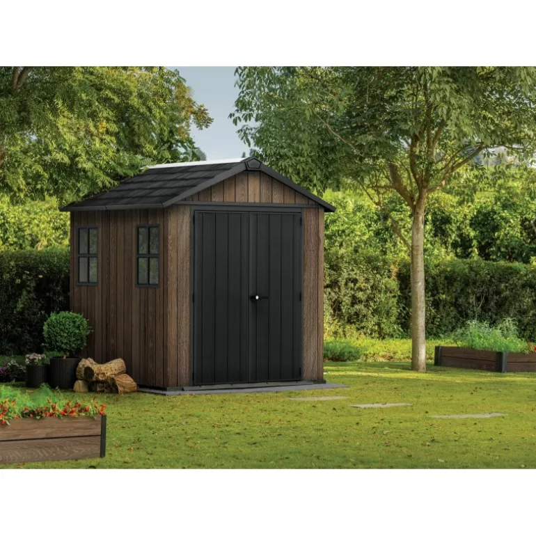 Keter Casetta da Giardino in Resina SIGNATURE APEX 775 NOCE - Doppia scelta di montaggio