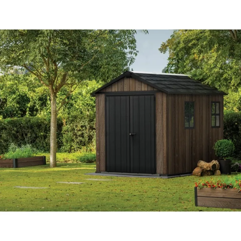 Keter Casetta da Giardino in Resina SIGNATURE APEX 759 NOCE - Doppia scelta di montaggio