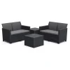 Keter Set 2 Divani + 2 Tavolini Contenitori CLAIRE DOUBLE SOFA STORAGE TABLE Grafite