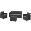 Keter Set 2 Poltrone + Divano 3 posti + Tavolino contenitore EMMA LOUNGE Grafite